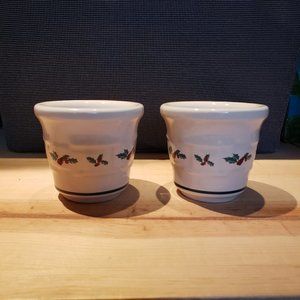 Longaberger Pottery Holly Candle Votives